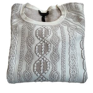 EUC BCBG MAXAZRIA Round Neck Sweater w/ GORGEOUS Rope Pattern Size Medium